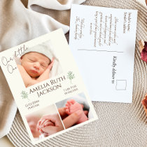 "Meet Our Little One" birth Announcement postcard