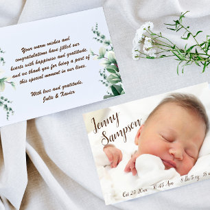 "Meet Our Little One" Photo birth announcement