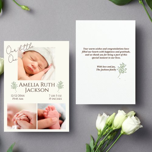 Meet Our Little OnePhoto birth Announcement Card