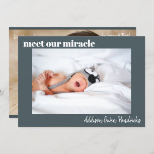 Meet Our Miracle Baby Boy Birth Announcement