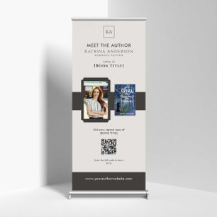 Meet the Author Event Custom Book Signing QR Code Retractable Banner