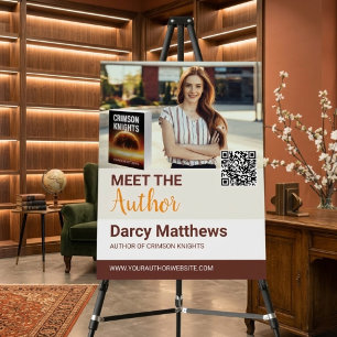 Meet the Author Promo Photo Modern QR Code Foam Board
