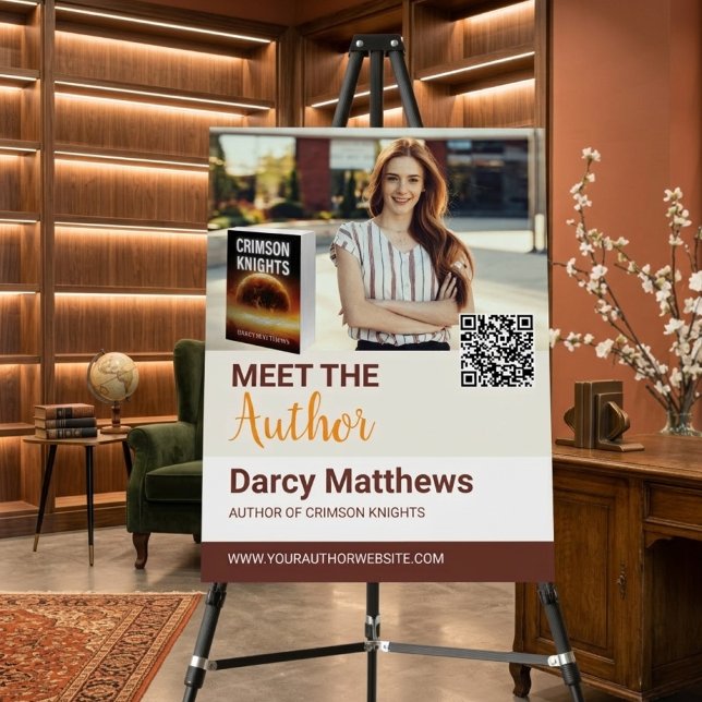 Meet the Author Promo Photo Modern QR Code Foam Board (Meet the Author Foam Core)