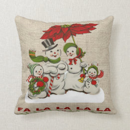 Meet the Jolly's, The Snow family... Throw Pillow