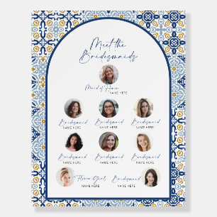 Meet the Maids Summer Blue Tile Bridal Shower Foam Board