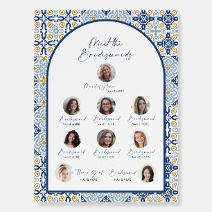 Meet the Maids Summer Blue Tile Bridal Shower Foam Board