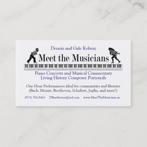 Customizable Meet The Musicians Business card A