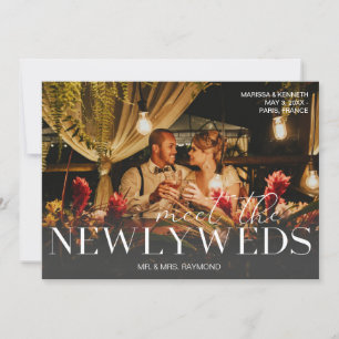 Meet the Newlyweds Typography & Photo Announcemen Invitation