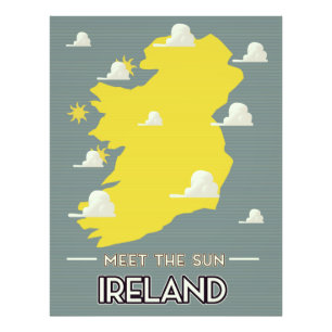 Meet the Sun Ireland vintage travel poster