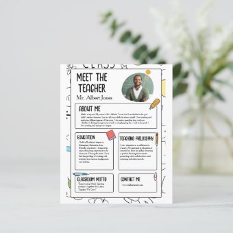 Meet The Teacher Modern Back to School Flyer | Zazzle