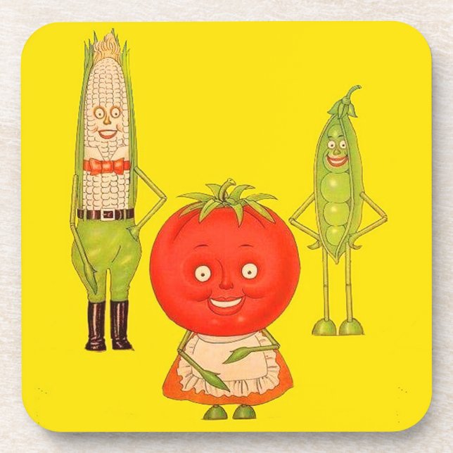 Meet the Vegetables Beverage Coaster (Front)