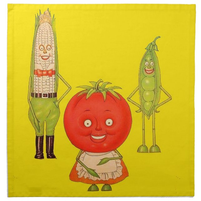 Meet the Vegetables Cloth Napkin (Front)