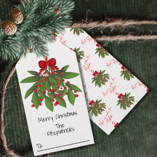 Meet Under the Mistletoe Merry Christmas Gift Tags
