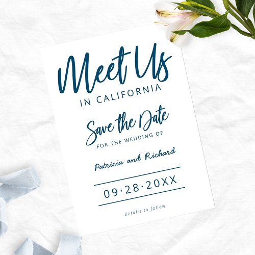 Meet Us In Destination Wedding Save The Date Invitation