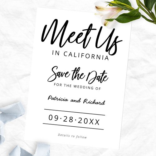 Meet Us In Destination Wedding Save The Date Invitation