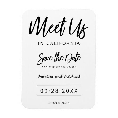 Meet Us In Destination Wedding Save The Date Magnet