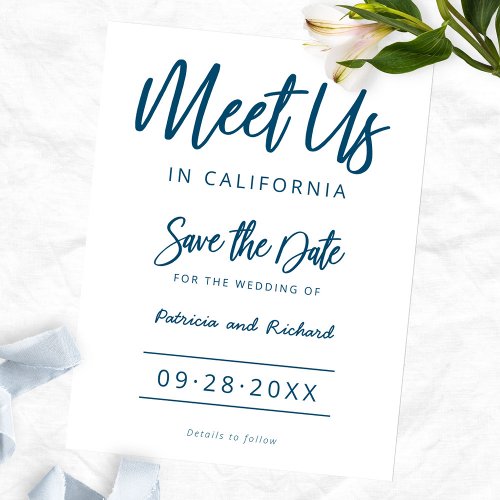 Meet Us In Destination Wedding Save The Date Postcard
