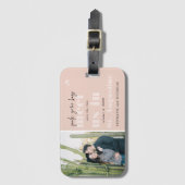 Meet Us In | Modern Photo Save the Date Luggage Tag (Front Vertical)