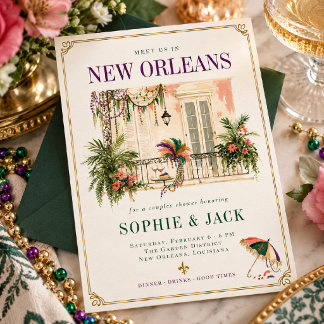 Meet Us in New Orleans Couples Shower Invitation