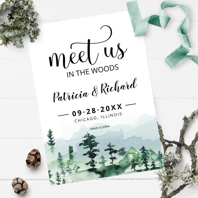 Meet Us In The Woods Outdoor Wedding Save The Date (Creator Uploaded)