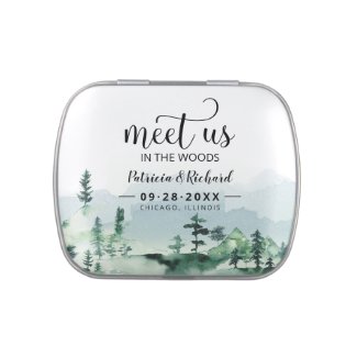 Meet Us In The Woods Outdoor Wedding Save The Date Candy Tin