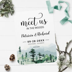Meet Us In The Woods Outdoor Wedding Save The Date Magnet at Zazzle