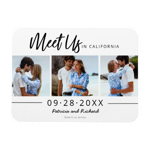 Meet Us In Wedding Save The Date 3 Photo Magnet