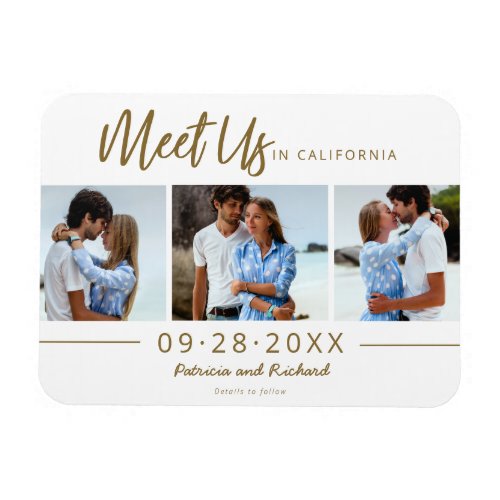 Meet Us In Wedding Save The Date 3 Photo Magnet