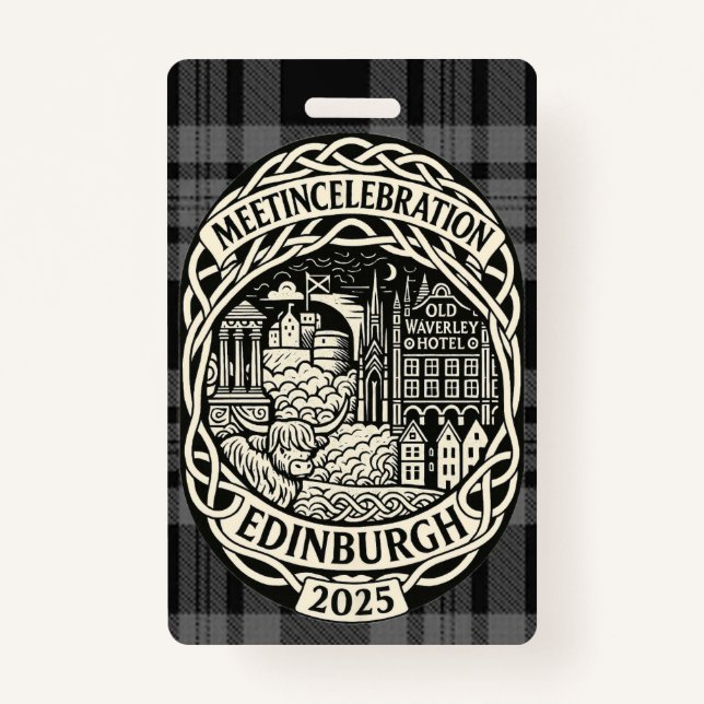 MEETinCelebration Edinburgh - Night-Time Tag Badge (Front)