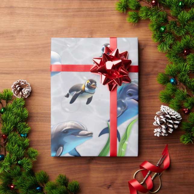 Meeting at the Dolphinarium Wrapping Paper Rolls  (Holiday Gift)
