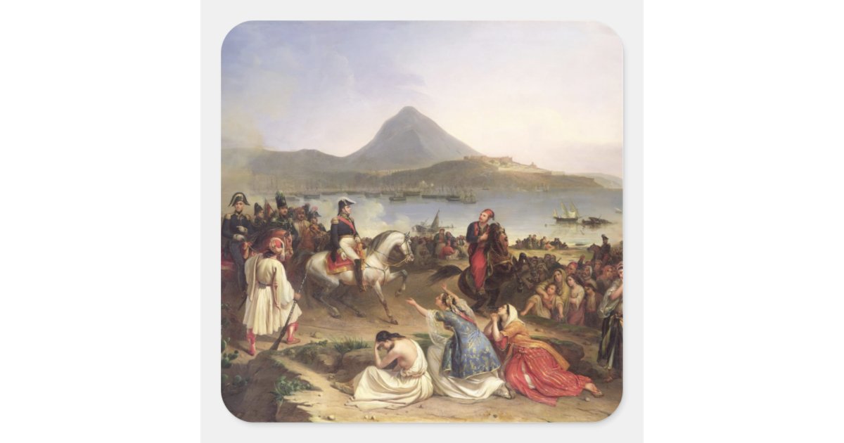 Meeting Between General Nicolas Joseph Maison Square Sticker Zazzle