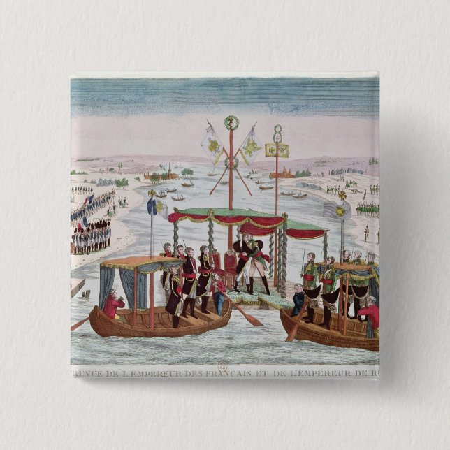 Meeting between Napoleon I & Tsar Alexander I Button (Front)