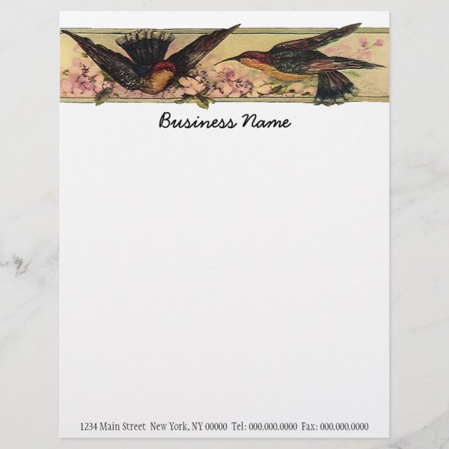Meeting Birds ~ Business Letterhead Letter Work (Front)