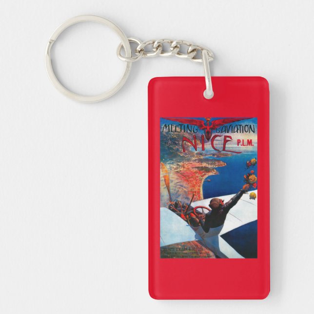 Meeting D' Aviation in Nice, France Poster Keychain (Front)