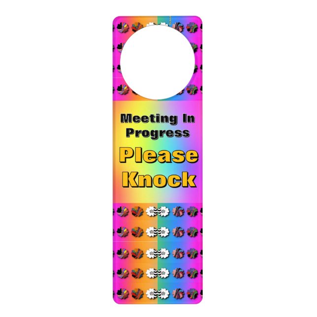 Meeting In Progress Please Knock  Door Hanger (Front)