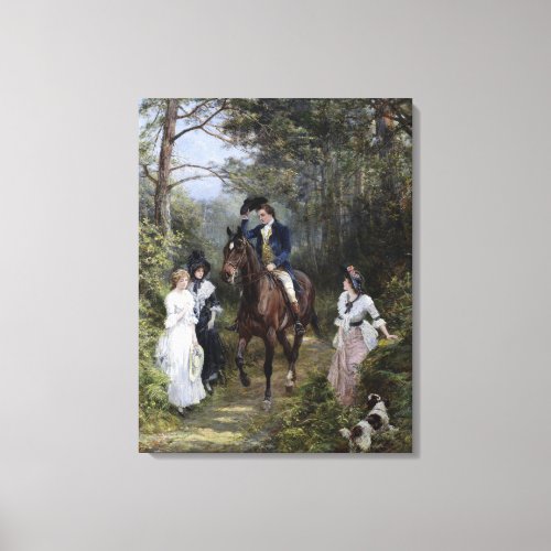 Meeting in the Forest by Heywood Hardy Canvas Print