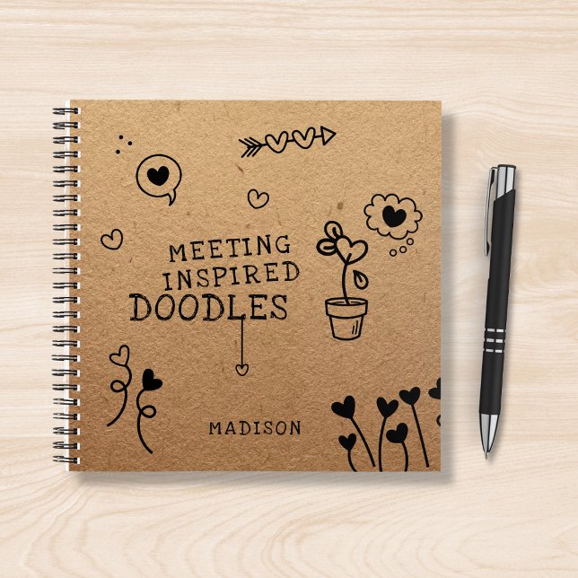 Meeting Inspired Doodles Funny Girly Personalized Notebook (Creator Uploaded)