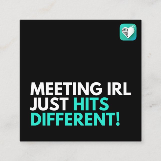 MEETING IRL HITS DIFF SQUARE BUSINESS CARD (Front)