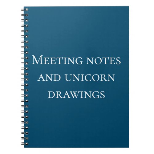 Meeting Notes and Unicorn Drawings Work Office Notebook