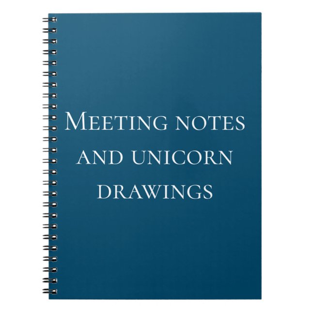 Meeting Notes and Unicorn Drawings Work Office Notebook (Front)
