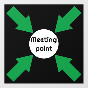 Meeting Point Arrows Sign Floor Decals