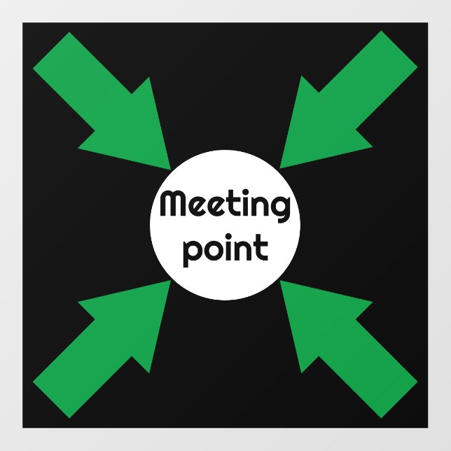Meeting Point Arrows Sign Floor Decals (Front)