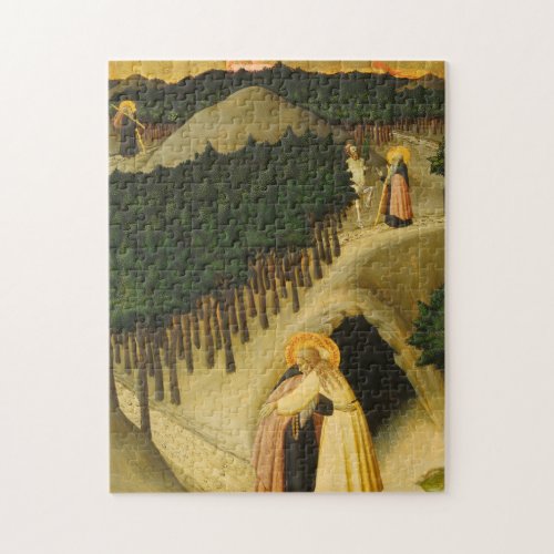 Meeting Saint Anthony Saint Paul Painting Jigsaw Puzzle