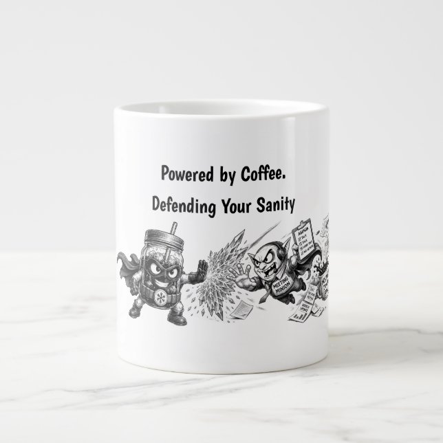 Meetings Fear This  Giant Coffee Mug (Front)