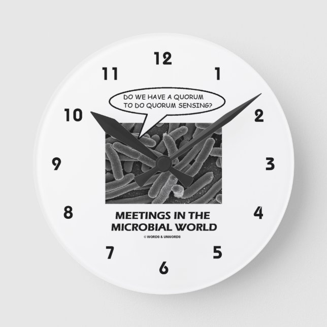 Meetings In The Microbial World (Quorum Sensing) Round Clock (Front)