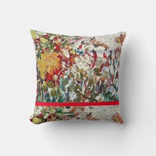 Mefium Throw Pillow Original Painting Floral Throw Pillow