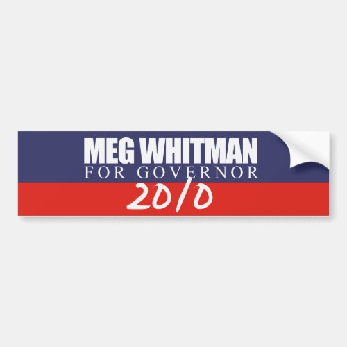 Meg Whitman for Governor 2010 Bumper Sticker