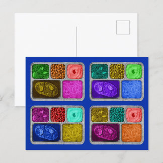 Mega Colorful Retro TV Dinners Postcard