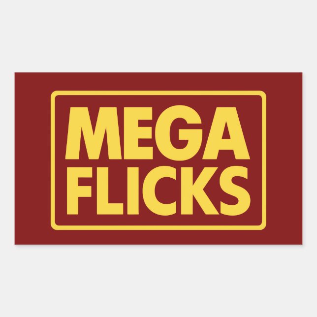 MEGA FLICKS RECTANGULAR STICKER (Front)