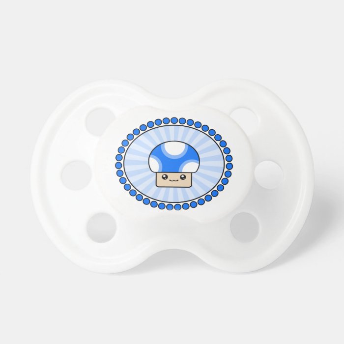 Mega Kawaii Mushy Puffs Mushroom Blue Pacifier